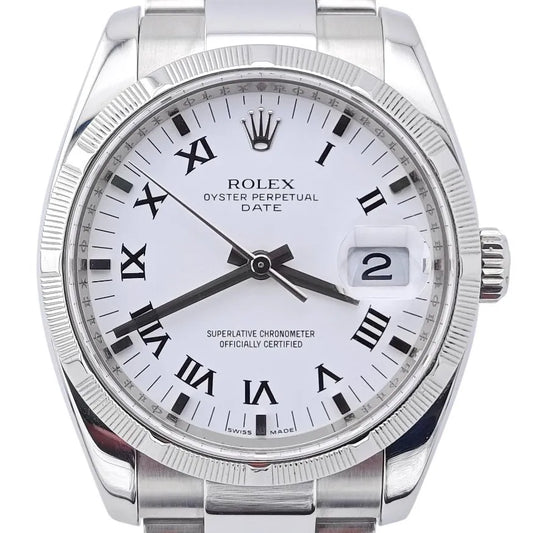 Oyster Prepetual Date White Roman Dial 34mm 2008 - 115210