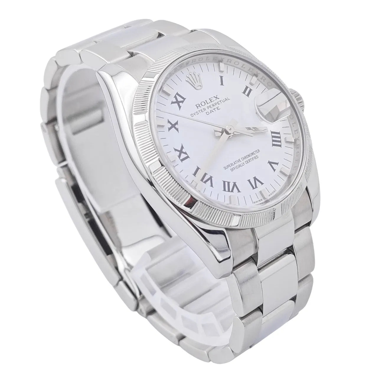 Oyster Prepetual Date White Roman Dial 34mm 2008 - 115210