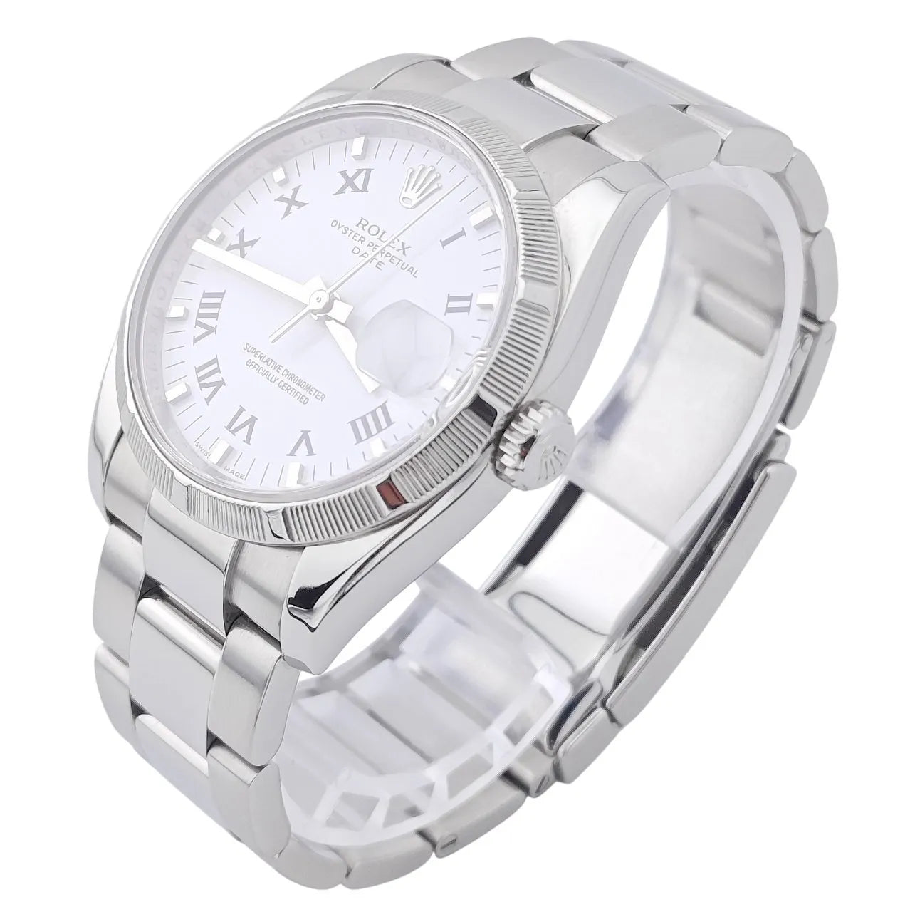 Oyster Prepetual Date White Roman Dial 34mm 2008 - 115210