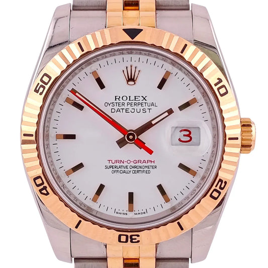 Datejust 36 Turn-O-Graph Stahl Rosegold White Mint Jubilee 2006 - 116261