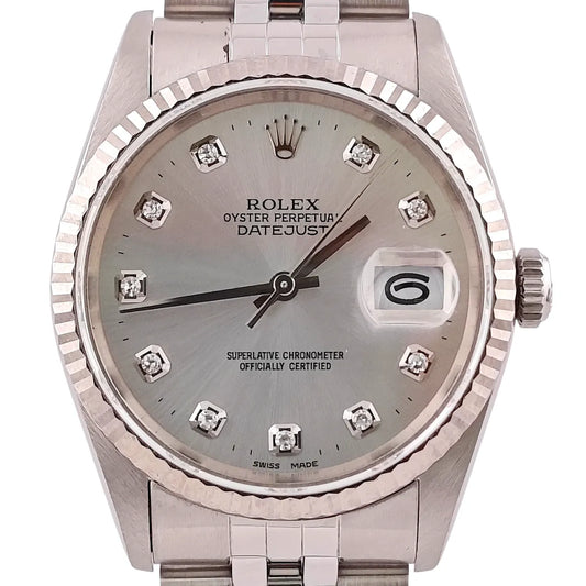 Datejust 36 Stahl Weißgold Jubilee Silver Diamond Dial 1993 - 16234