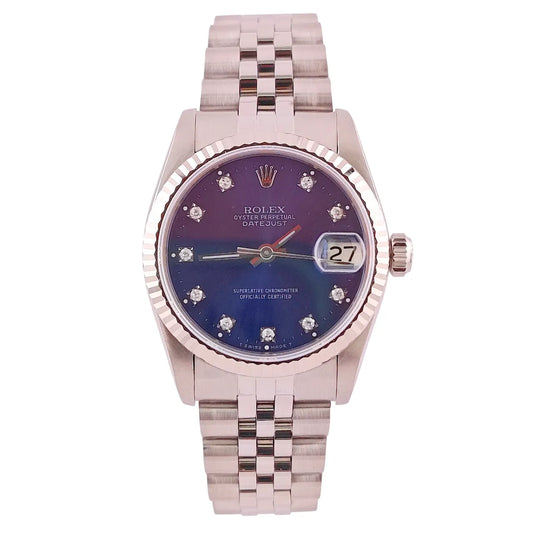 Datejust 31 Stahl Weißgold Jubilee Blue Diamond Dial 1992 - 68274
