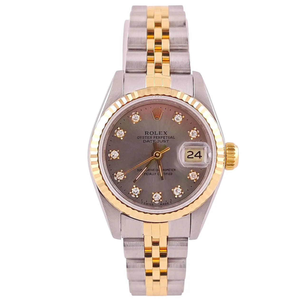 Lady Datejust 26 Stahl Gold Jubilee Rhodium Grau Diamond Dial 1994 - 69173