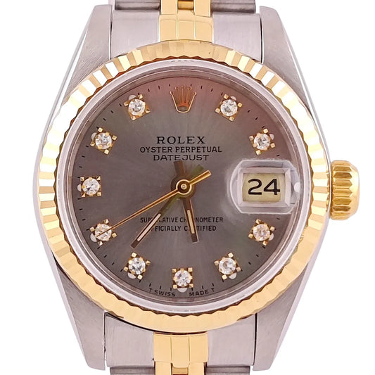 Lady Datejust 26 Stahl Gold Jubilee Rhodium Grau Diamond Dial 1994 - 69173