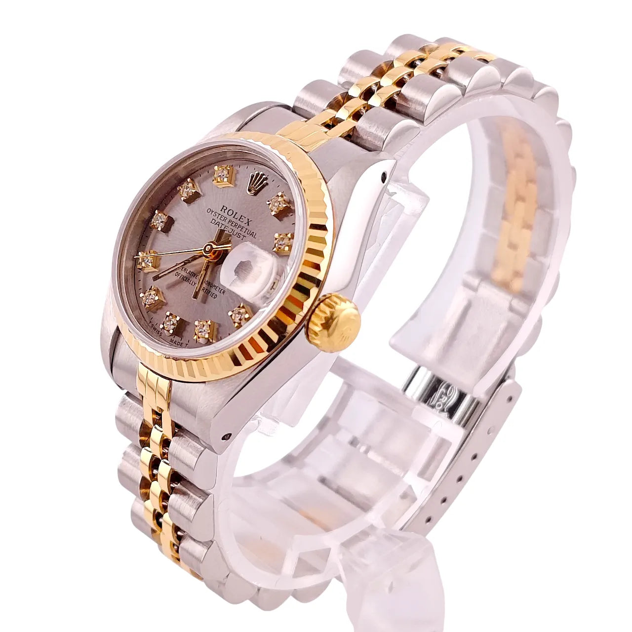 Lady Datejust 26 Stahl Gold Jubilee Rhodium Grau Diamond Dial 1994 - 69173