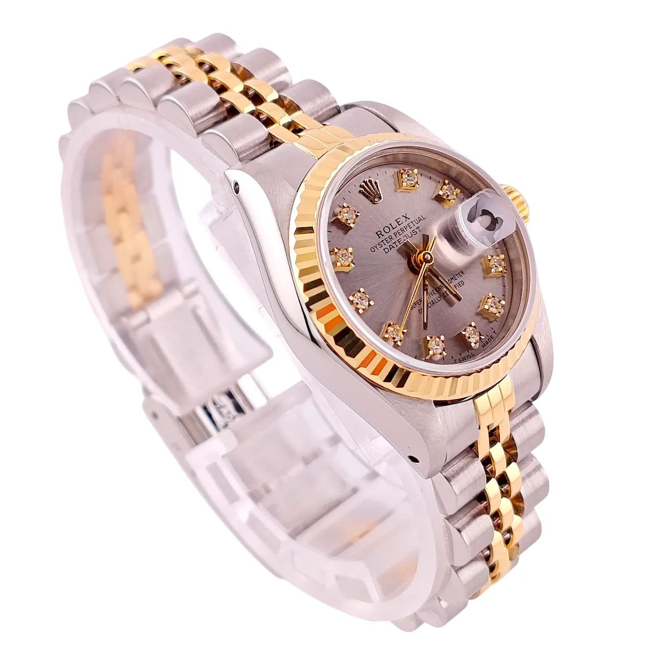 Lady Datejust 26 Stahl Gold Jubilee Rhodium Grau Diamond Dial 1994 - 69173