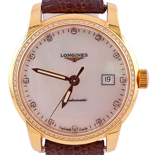 Saint Imier Collection 18k Gold Diamond Perlmutt Dial & Bezel - L2.563.9