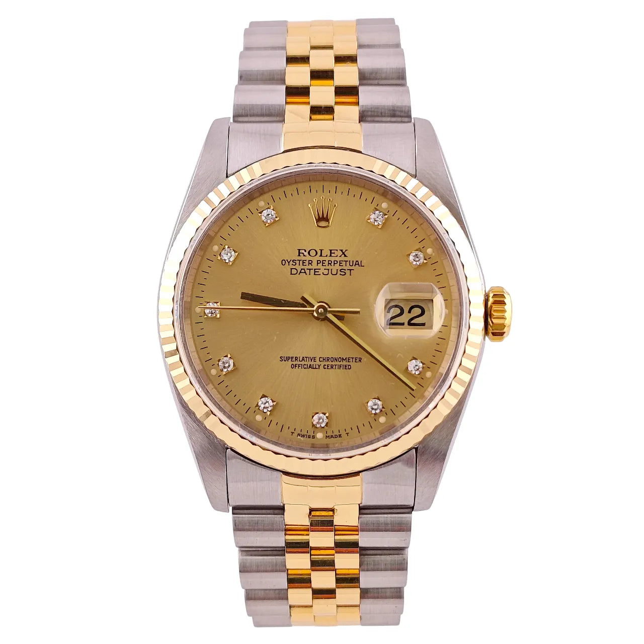 Datejust 36 Stahl Gold Champagner Diamond Dial Jubilee 1998 - 16233