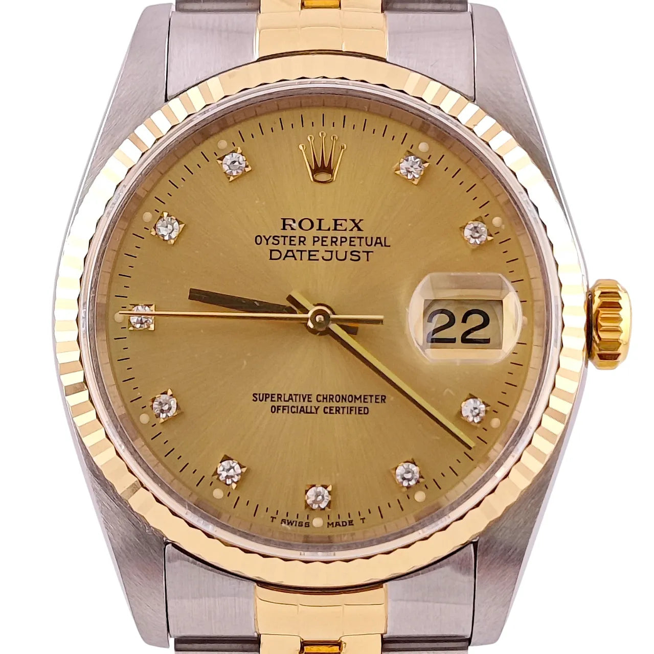 Datejust 36 Stahl Gold Champagner Diamond Dial Jubilee 1998 - 16233