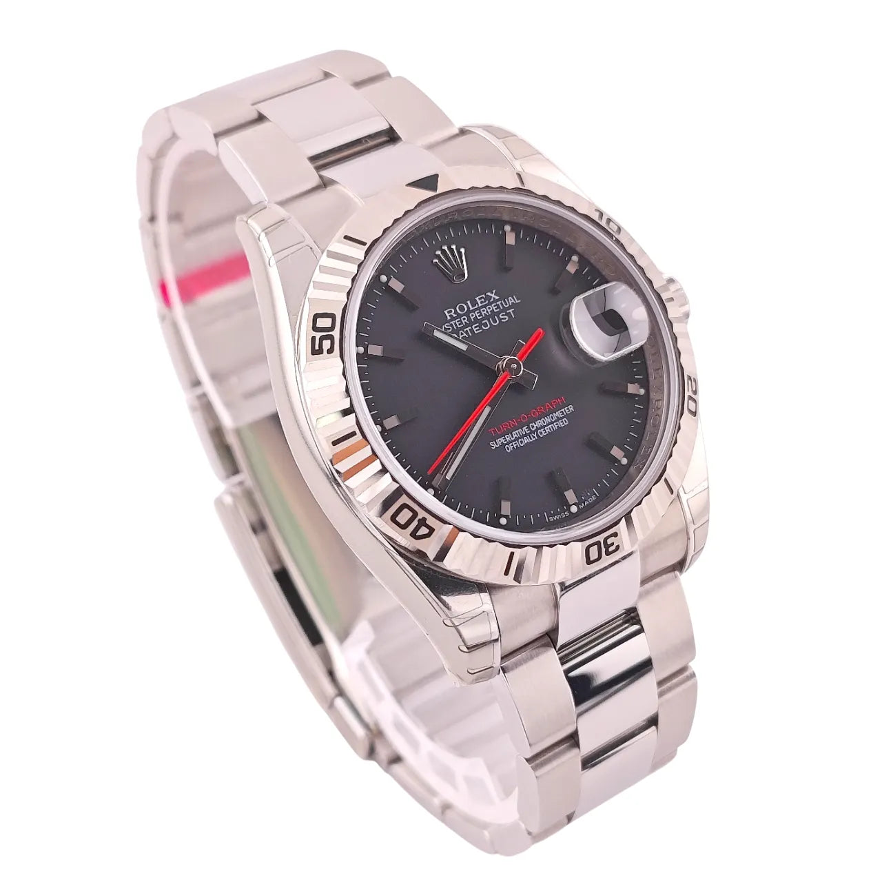 Datejust 36 Turn-O-Graph Oyster Grey Dial NOS LC 100 Full Sticker 2014 - 116264