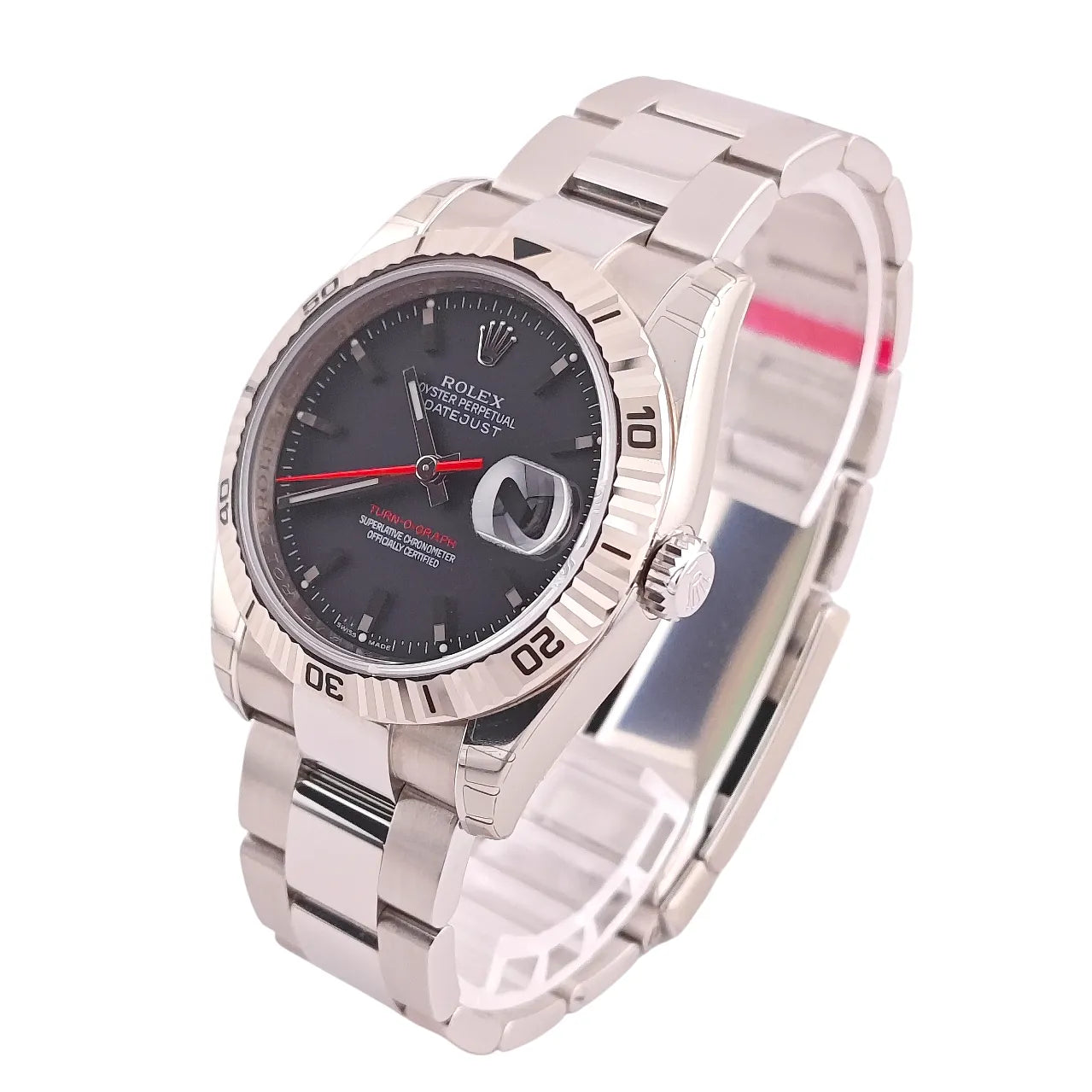 Datejust 36 Turn-O-Graph Oyster Grey Dial NOS LC 100 Full Sticker 2014 - 116264