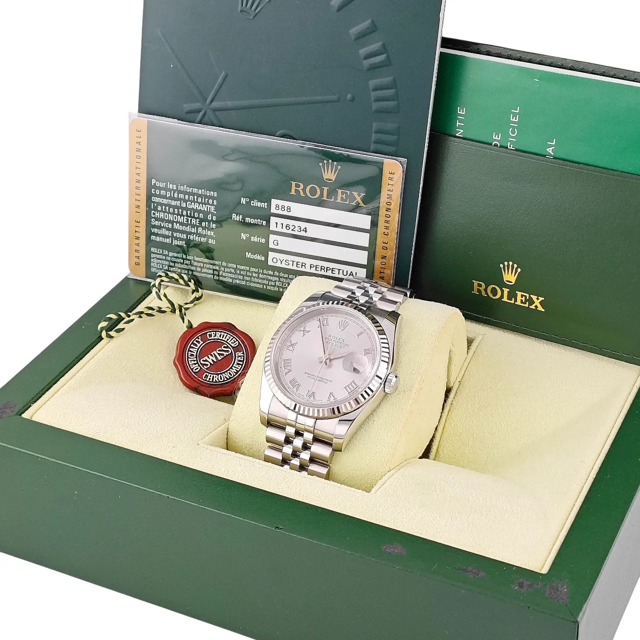Datejust 36 Stahl Weißgold Silver Roman Dial Jubilee 2013 - 116234
