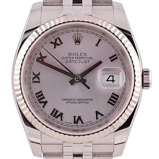 Datejust 36 Stahl Weißgold Silver Roman Dial Jubilee 2013 - 116234