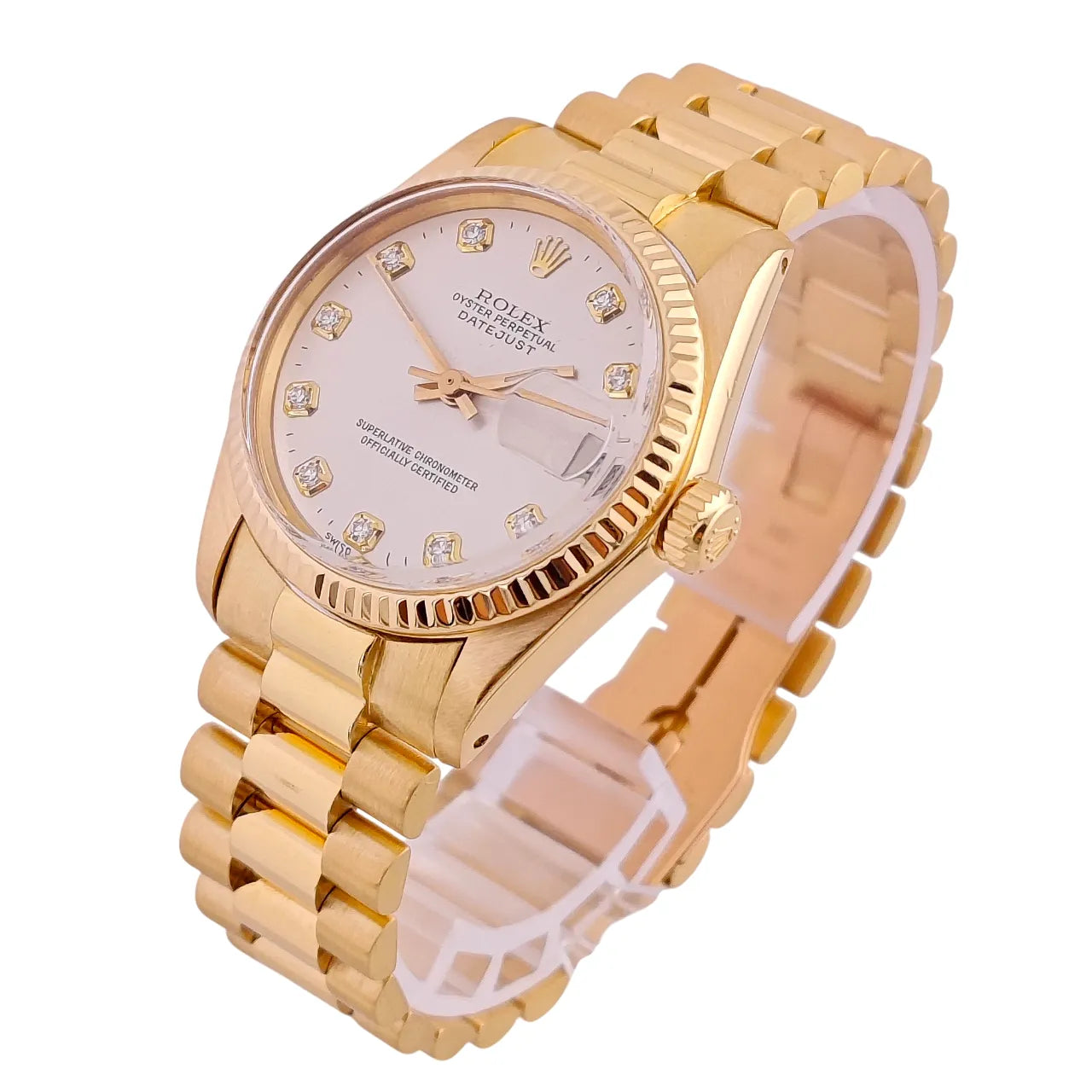 Datejust 31 President Band Gold Silver Diamond Dial - 6827