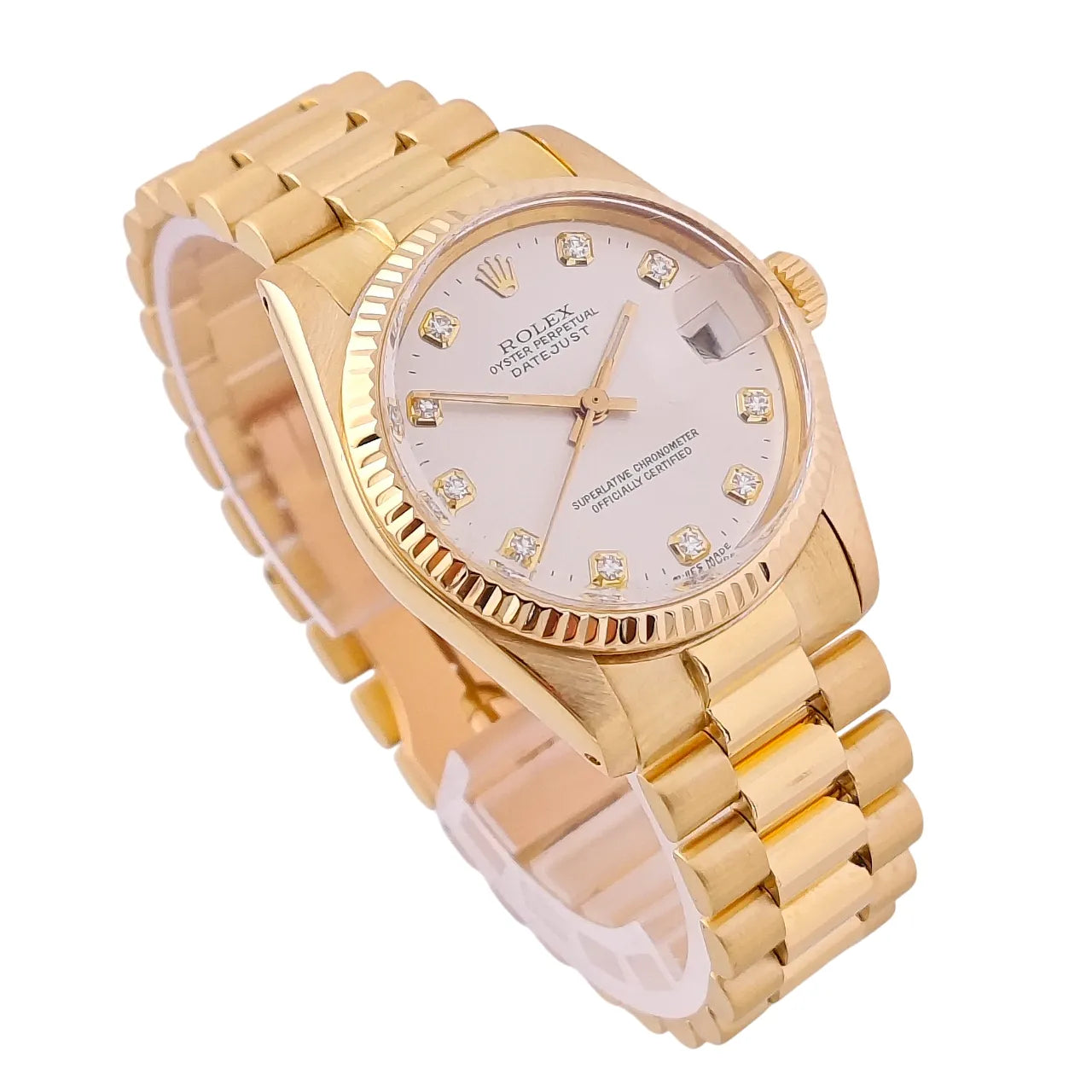 Datejust 31 President Band Gold Silver Diamond Dial - 6827