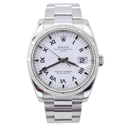 Oyster Prepetual Date White Roman Dial 34mm 2008 - 115210