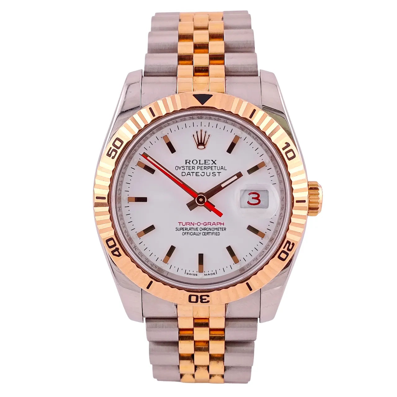 Datejust 36 Turn-O-Graph Stahl Rosegold White Mint Jubilee 2006 - 116261