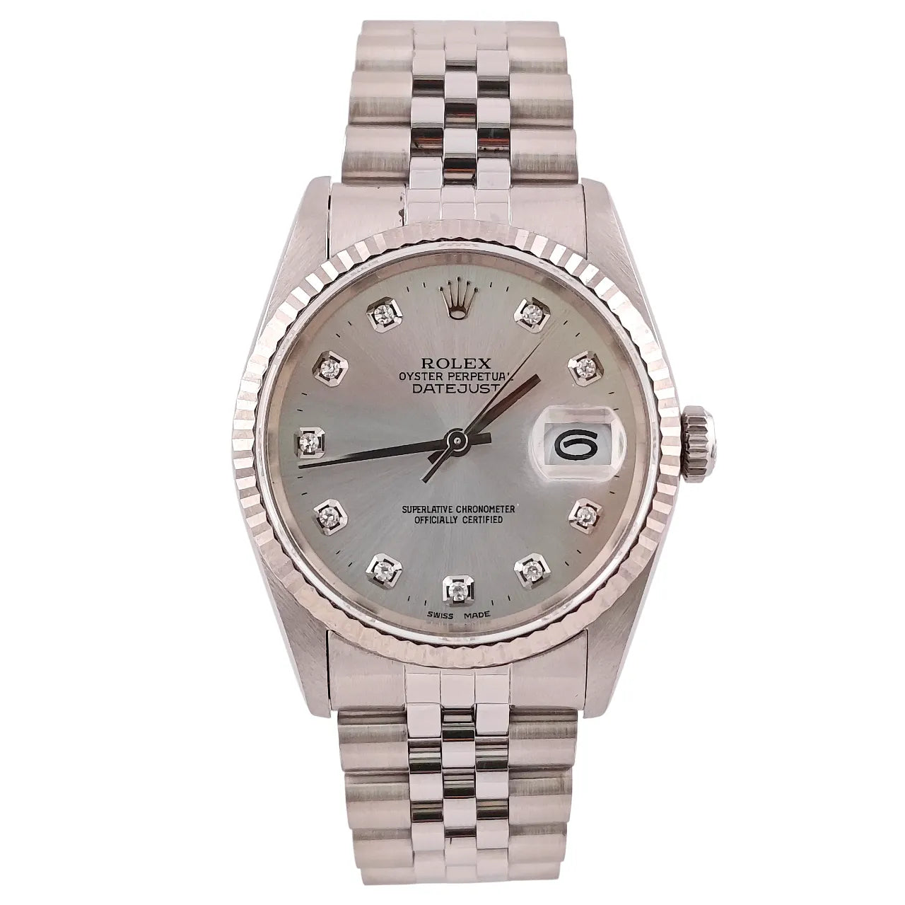 Datejust 36 Stahl Weißgold Jubilee Silver Diamond Dial 1993 - 16234