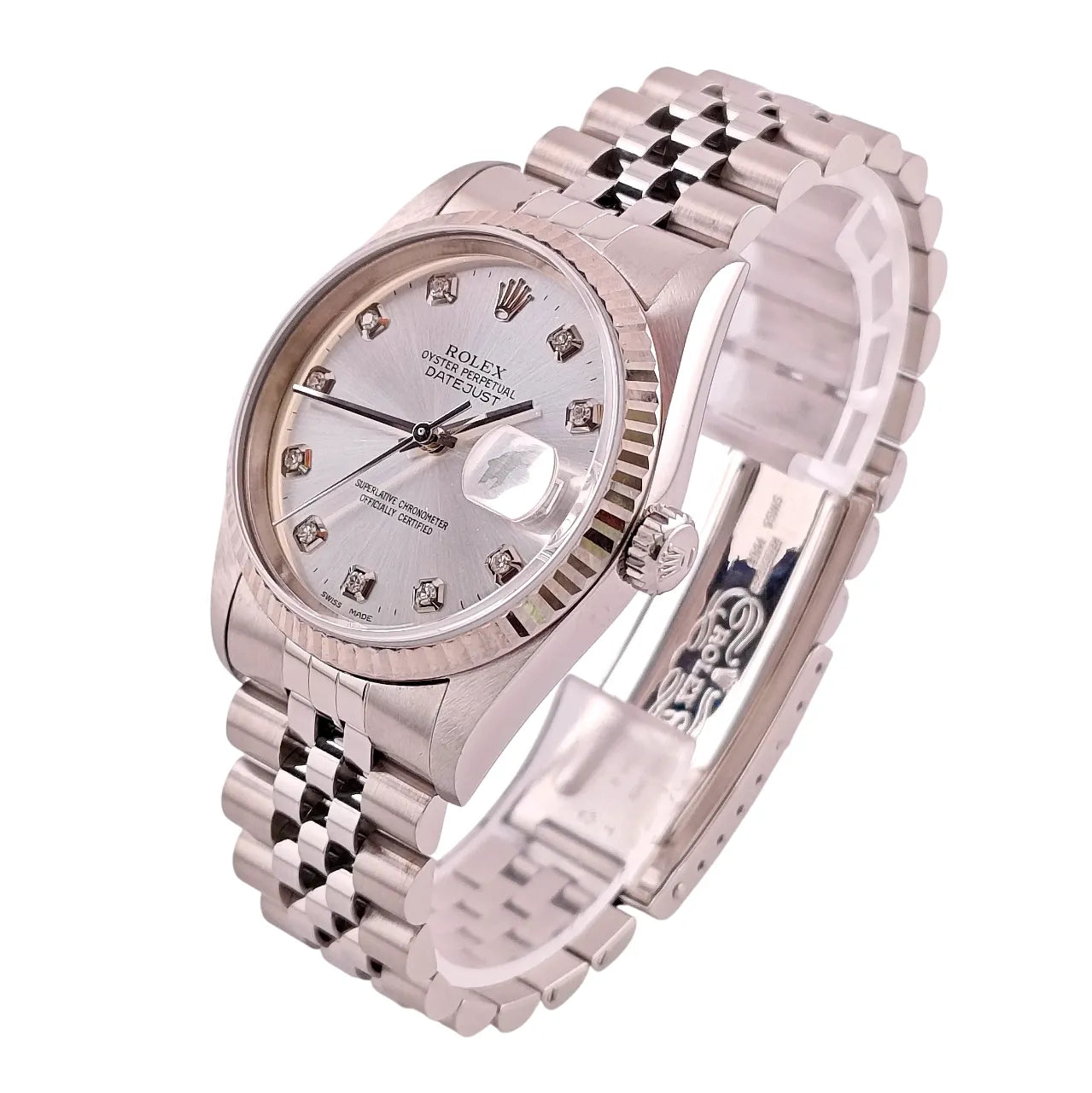Datejust 36 Stahl Weißgold Jubilee Silver Diamond Dial 1993 - 16234