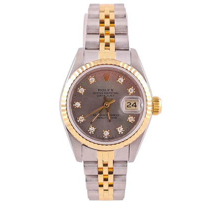 Lady Datejust 26 Stahl Gold Jubilee Rhodium Grau Diamond Dial 1994 - 69173