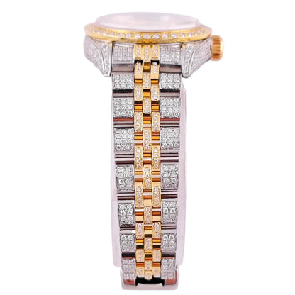 Lady Datejust 26 Iced Out Jubilee Stahl Gold Diamond Perlmutt Dial 2000 - 69173