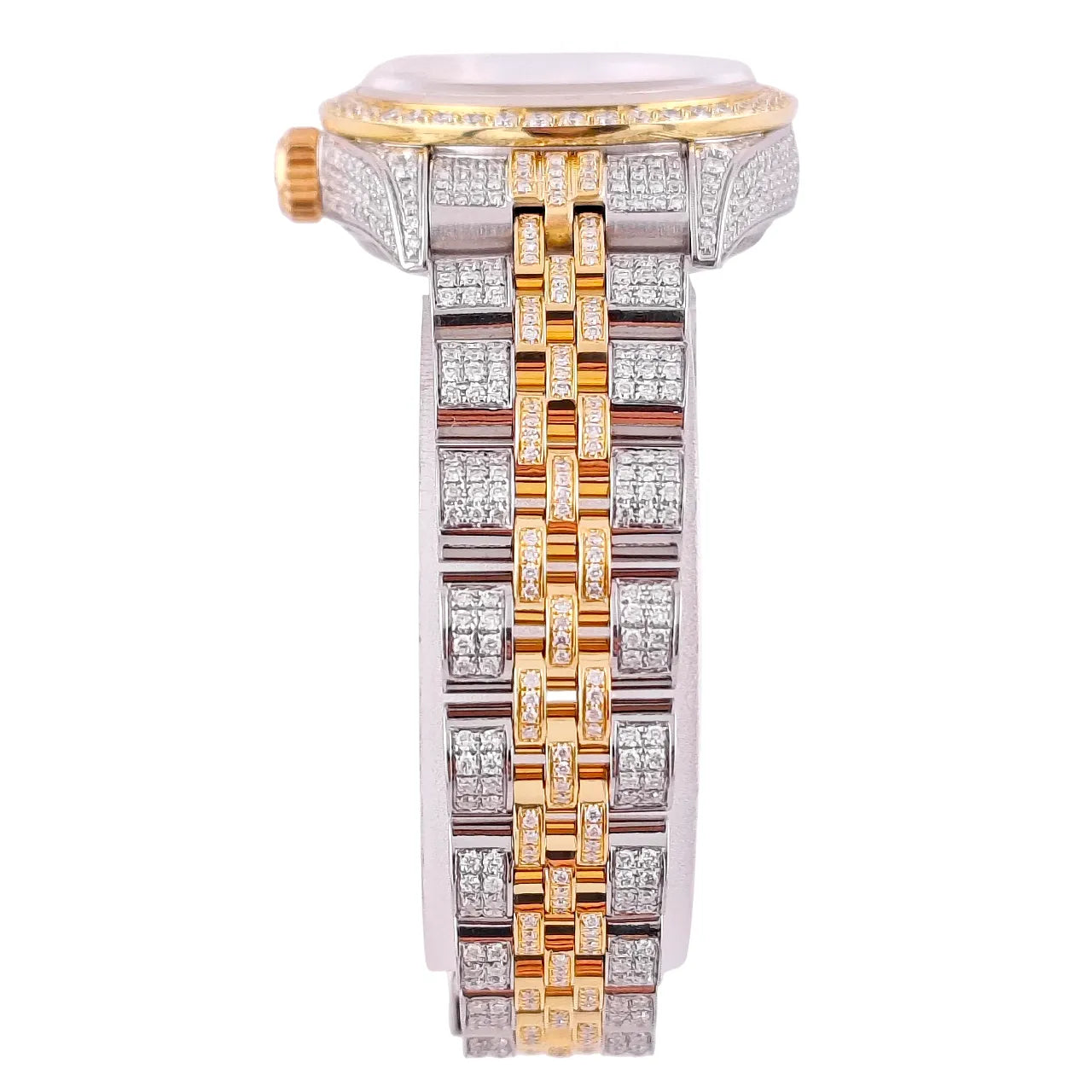 Lady Datejust 26 Iced Out Jubilee Stahl Gold Diamond Perlmutt Dial 2000 - 69173