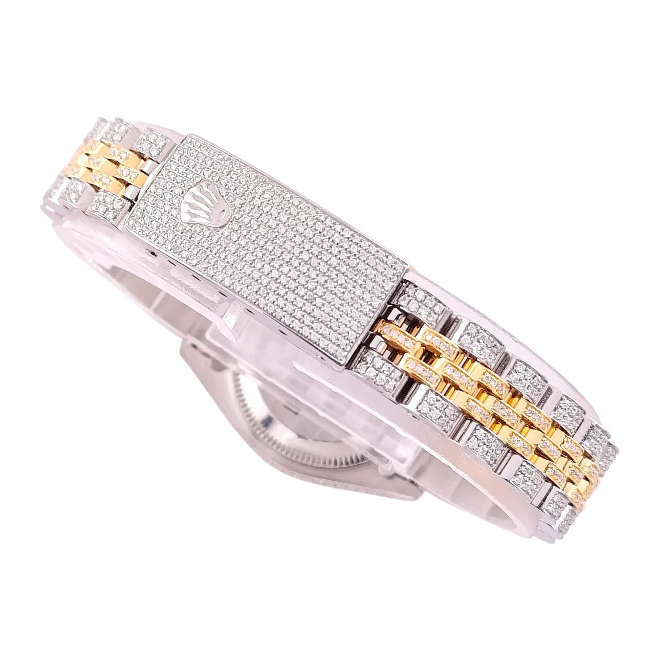 Lady Datejust 26 Iced Out Jubilee Stahl Gold Diamond Perlmutt Dial 2000 - 69173