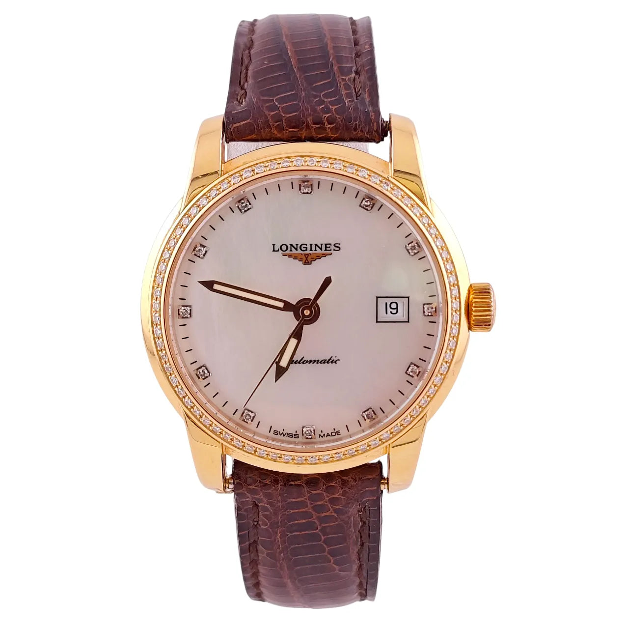 Saint Imier Collection 18k Gold Diamond Perlmutt Dial & Bezel - L2.563.9
