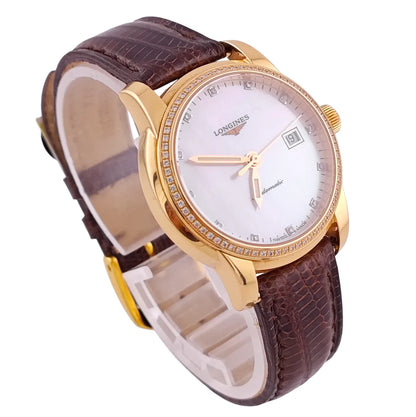 Saint Imier Collection 18k Gold Diamond Perlmutt Dial & Bezel - L2.563.9