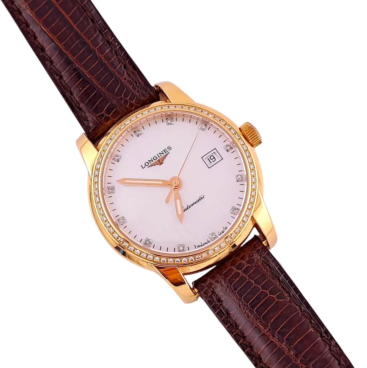 Saint Imier Collection 18k Gold Diamond Perlmutt Dial & Bezel - L2.563.9