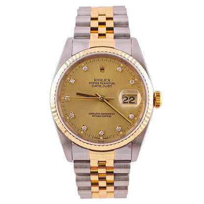 Datejust 36 Stahl Gold Champagner Diamond Dial Jubilee 1998 - 16233