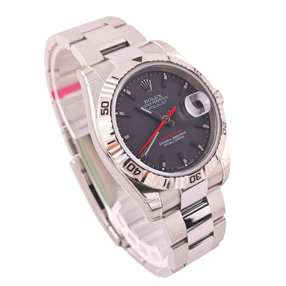 Datejust 36 Turn-O-Graph Oyster Grey Dial NOS LC 100 Full Sticker 2014 - 116264