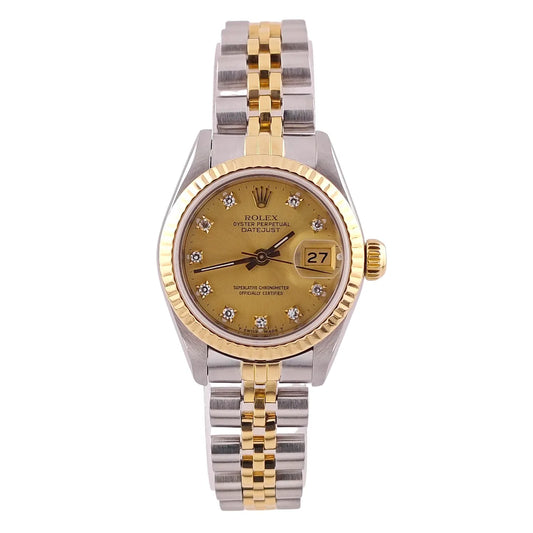 Datejust 26mm Champagne Diamond Dial Bi-Color Jubilee - 69173