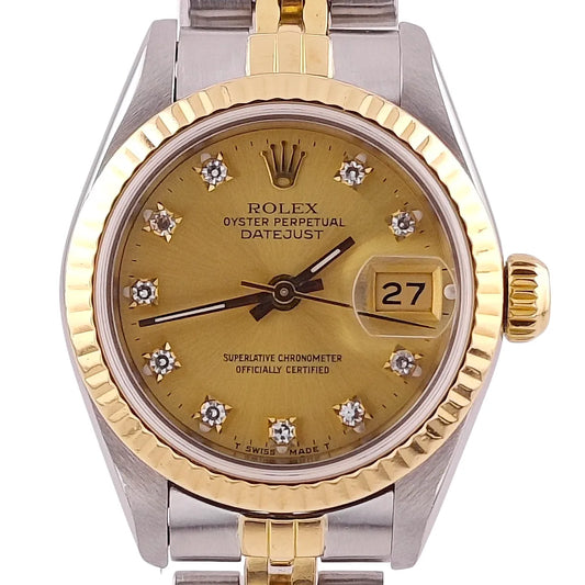 Datejust 26mm Champagne Diamond Dial Bi-Color Jubilee - 69173