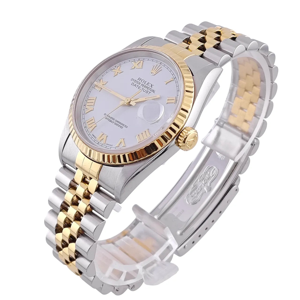 Datejust 36 Stahl Gold White Romain Dial Jubilee 1998 - 16233 LC100