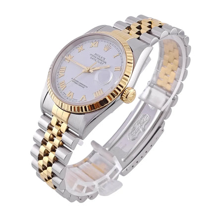 Datejust 36 Stahl Gold White Romain Dial Jubilee 1998 - 16233 LC100