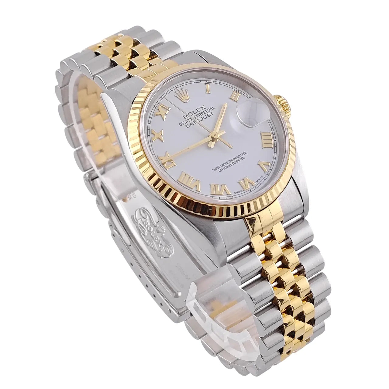 Datejust 36 Stahl Gold White Romain Dial Jubilee 1998 - 16233 LC100