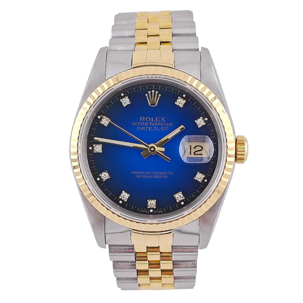 Datejust 36 Stahl Gold Blau Vignette Diamond Dial Jubilee 1992 - 16233