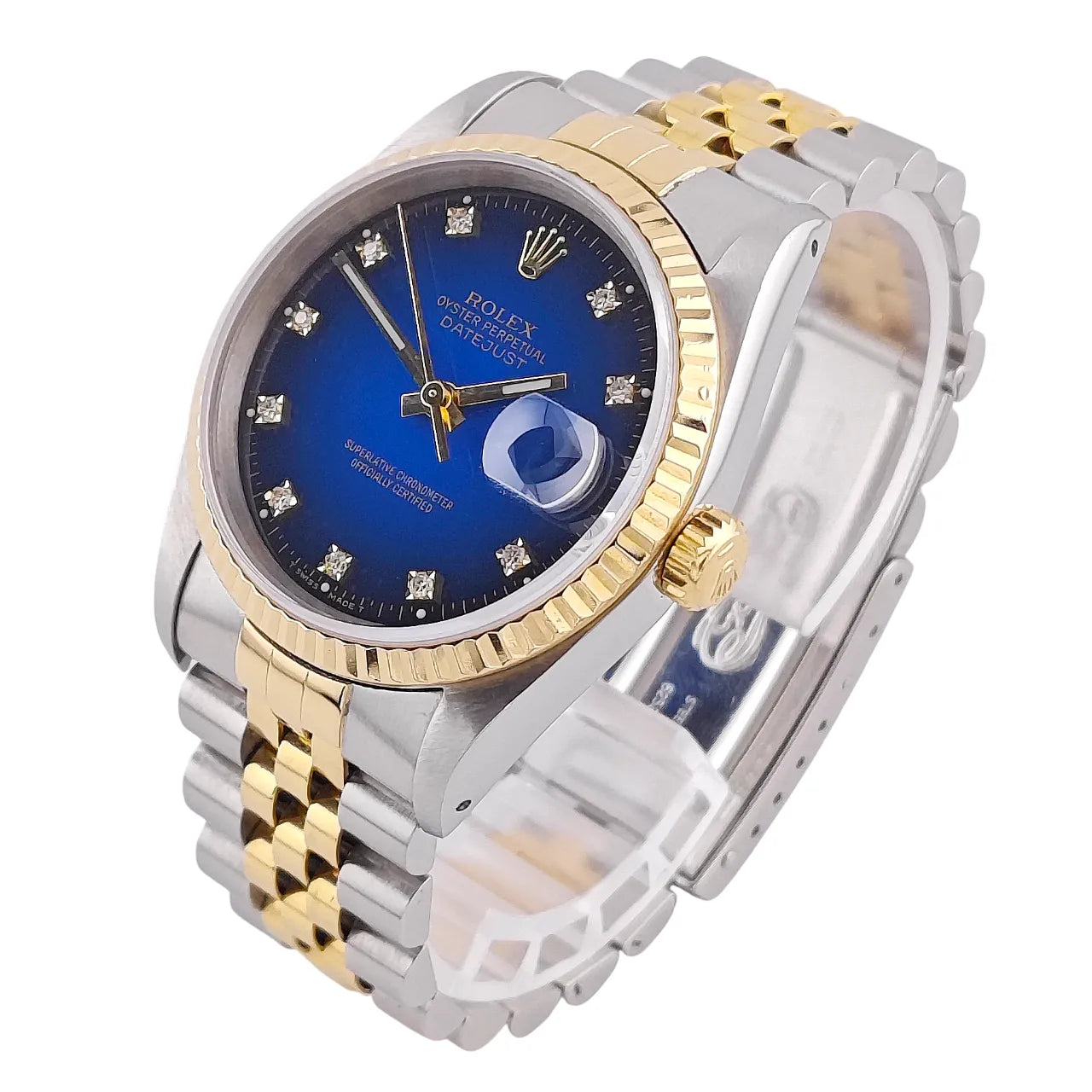 Datejust 36 Stahl Gold Blau Vignette Diamond Dial Jubilee 1992 - 16233