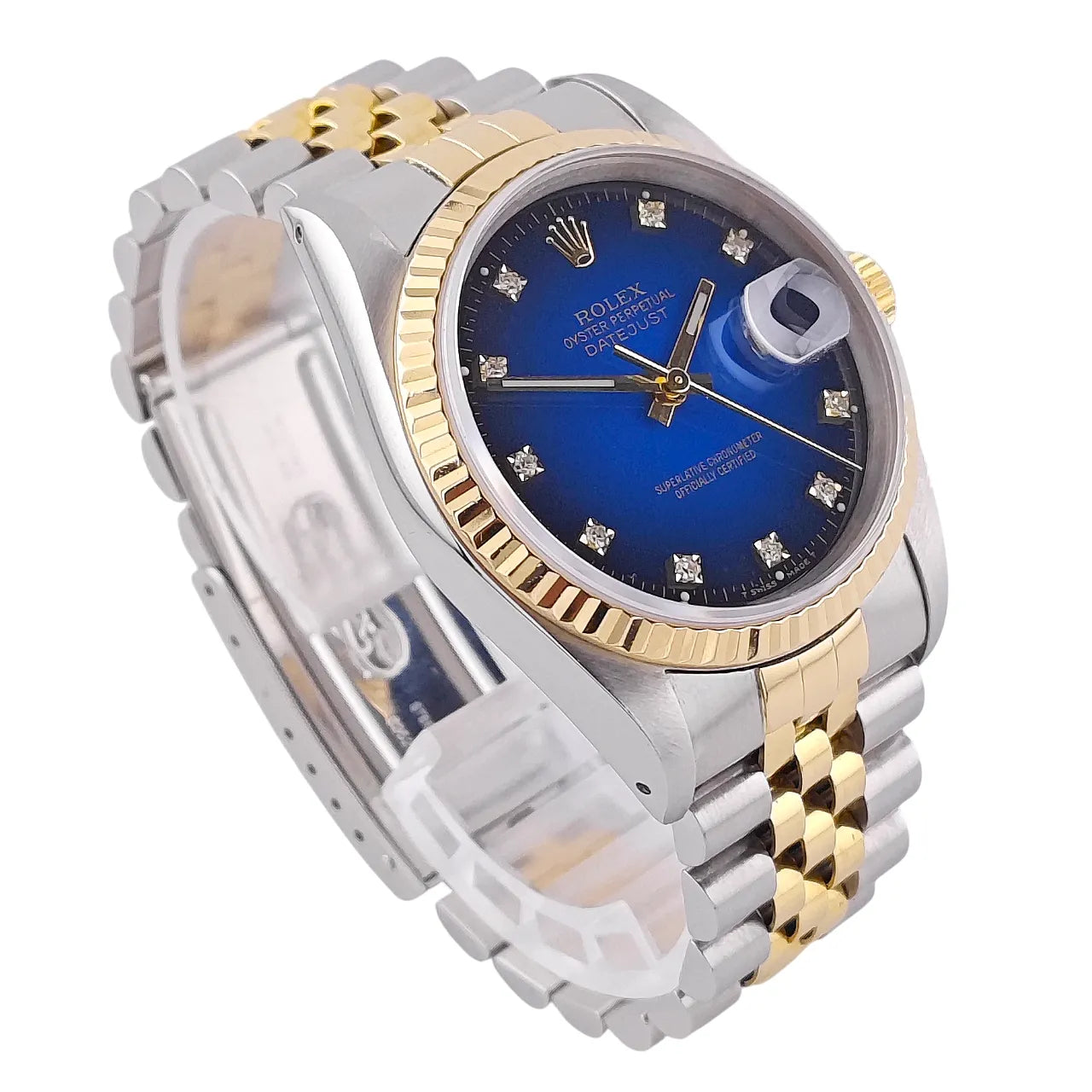 Datejust 36 Stahl Gold Blau Vignette Diamond Dial Jubilee 1992 - 16233