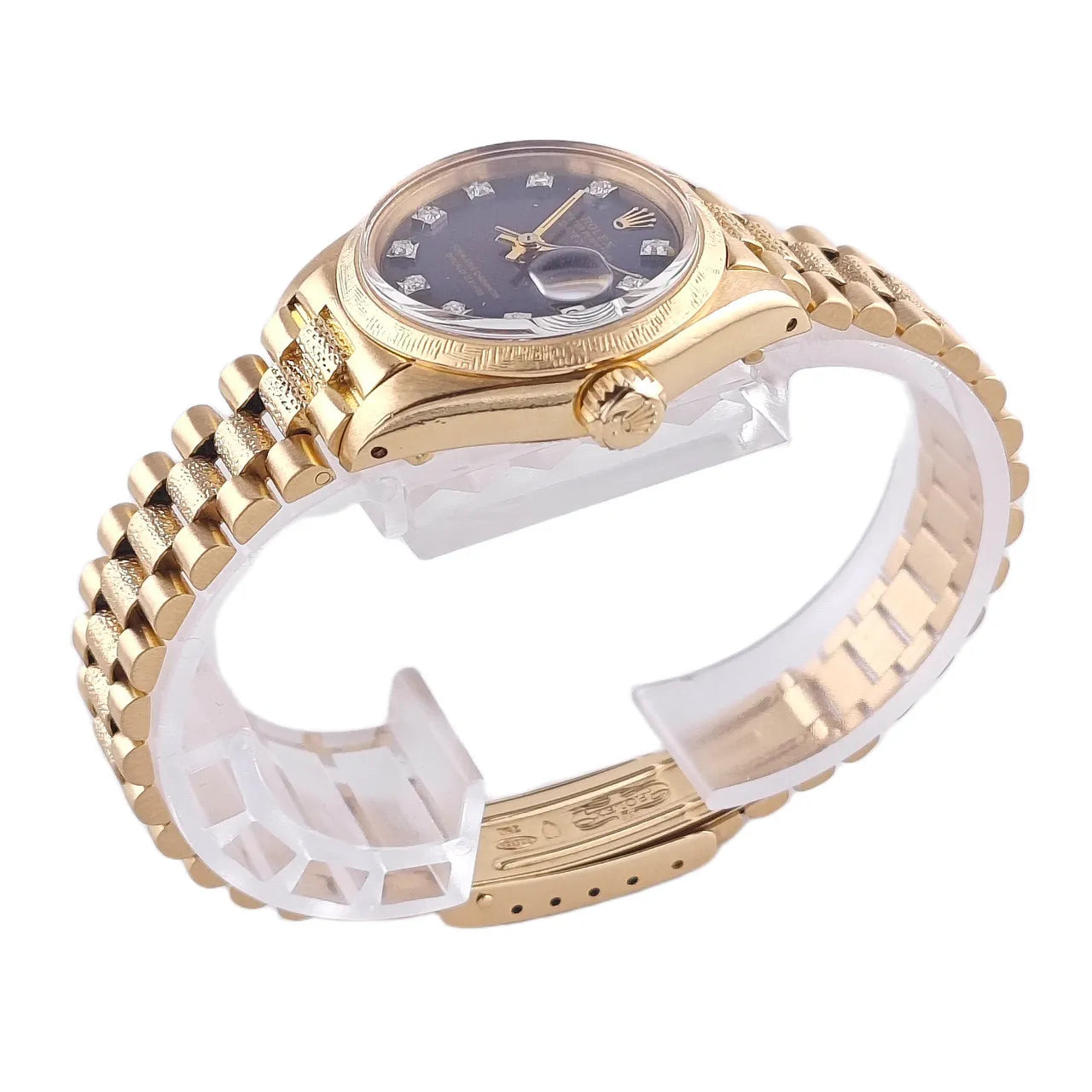 Lady-Datejust 26 Blue Diamond Dial / Gold President Band 1977 - 6904